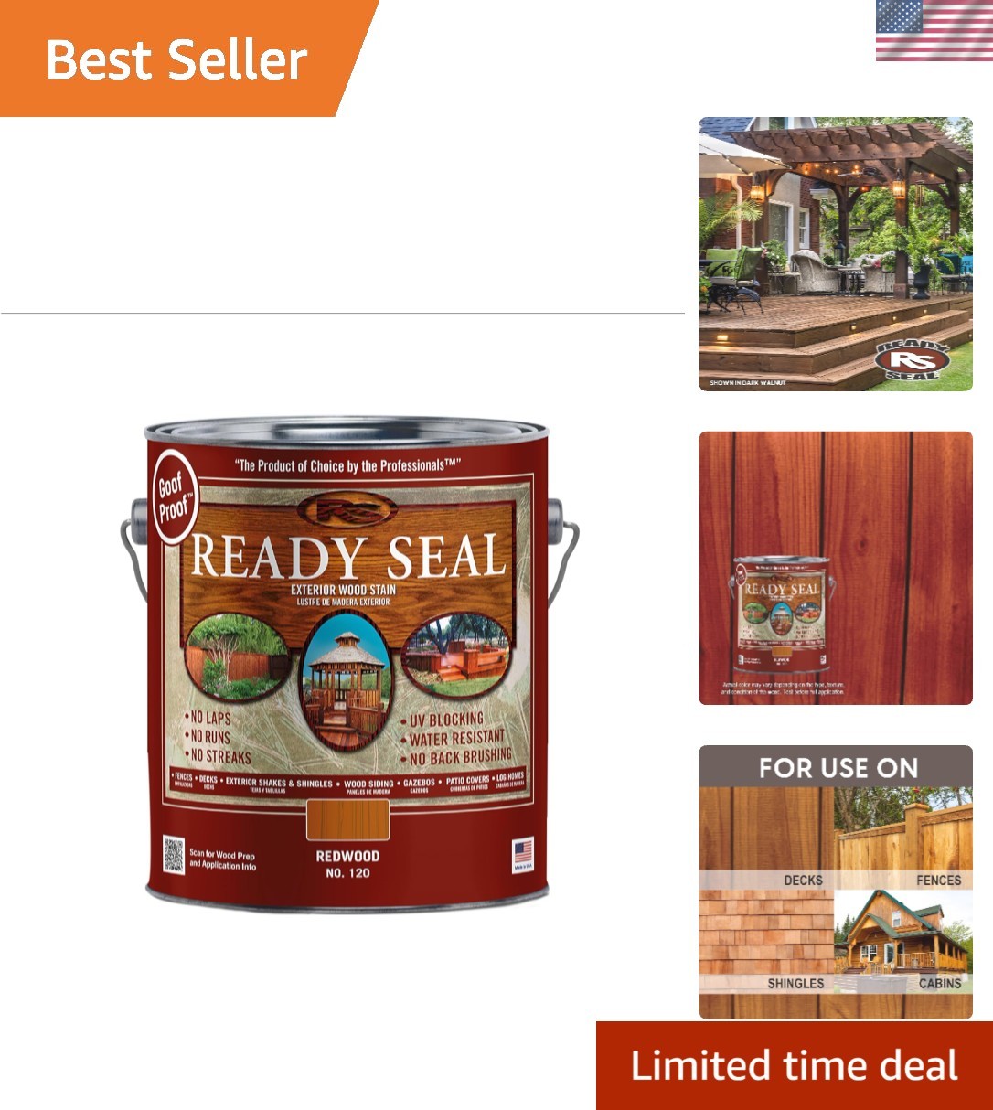 1 Gallon Oil-Based Redwood Stain & Sealer – Perfect for Exterior Wood Projects