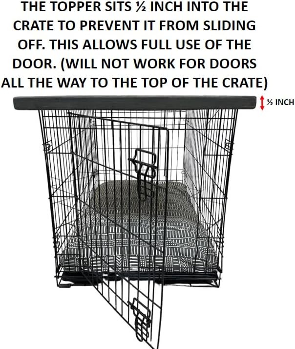 Handmade Hard Wood Kennel Topper W/ Safety Lip English Chestnut Stain 23 X 36)