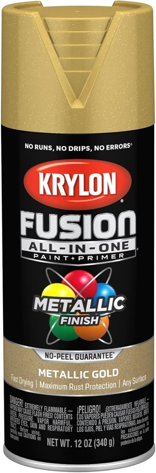 Quick-Dry Gold Adhesive Spray Paint, 12 oz Can – Perfect for Indoor/Outdoor Use