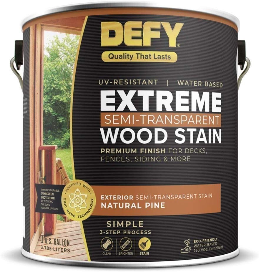 DEFY Extreme 1 Gallon Semi-Transparent Exterior Wood Stain, Driftwood Gray