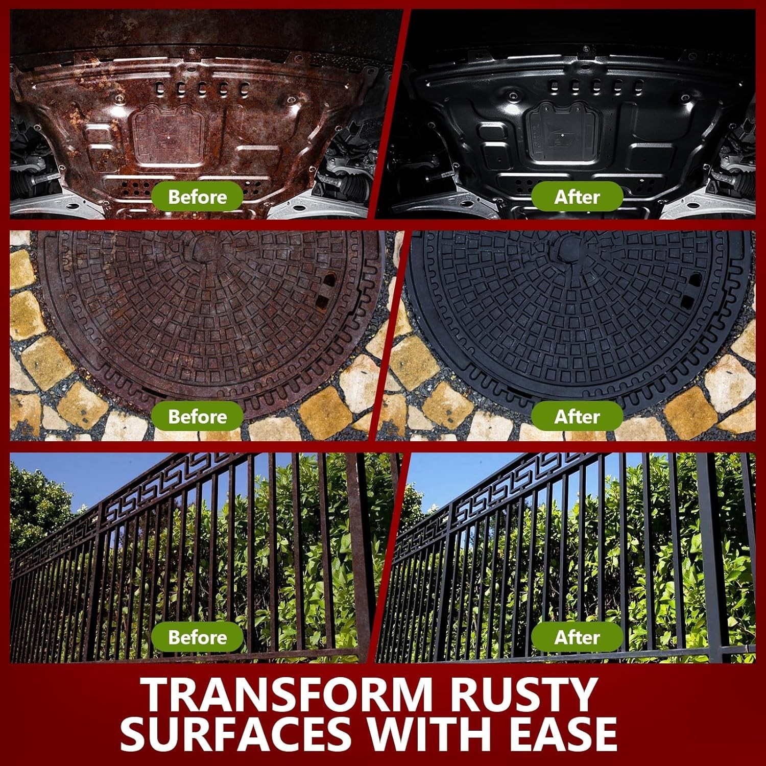Rust Converter & Metal Primer, 141 Fl Oz Black Rust Inhibitor Paint for Metal…