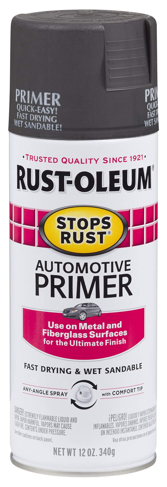 Rust-Oleum 2089830 Stops Rust Automotive 12 Ounce (Pack of 1), Flat Dark Gray