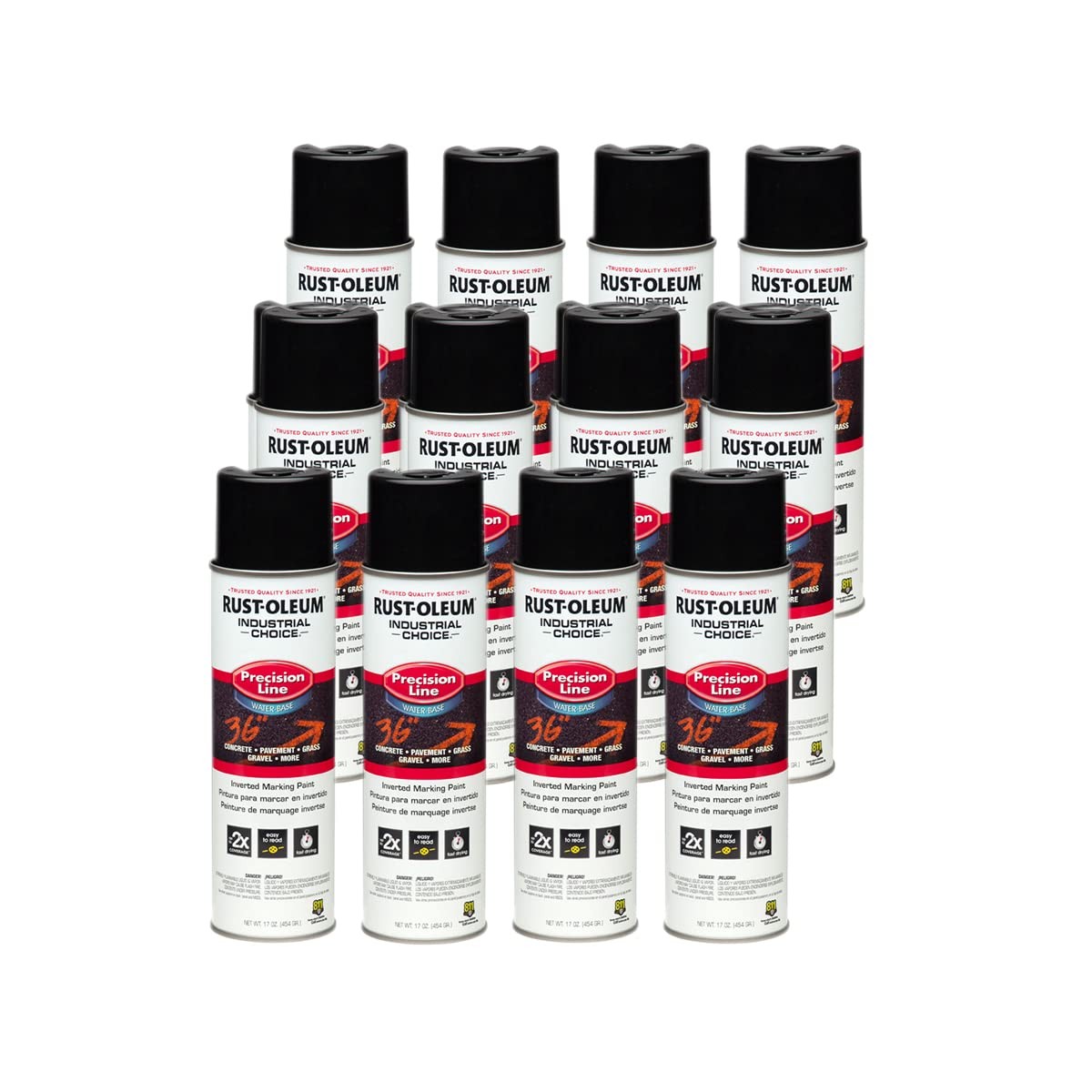 Rust-Oleum 1875838-12PK Industrial Choice Inverted Water-Based Marking Spray …