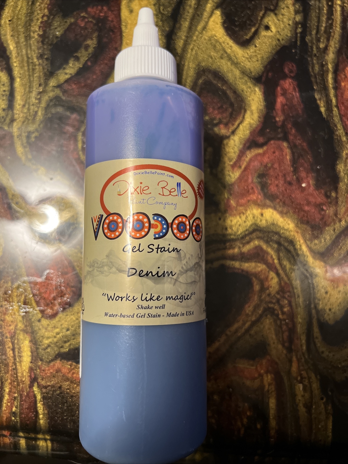 New Dixie Belle Paint company VooDoo Denim Gel Stain Water-Based Translucent Eco
