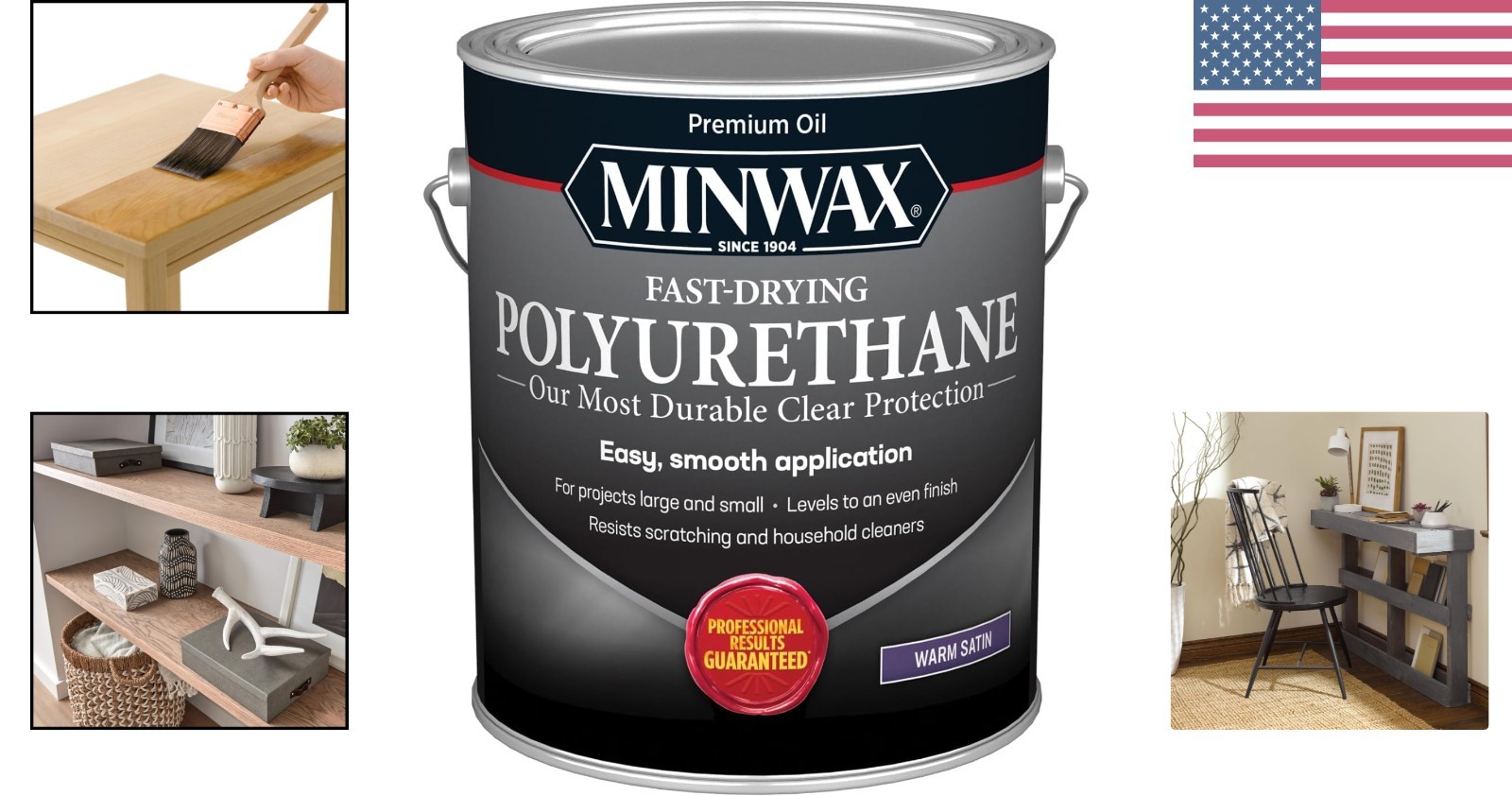 1 Gallon Fast Drying Clear Satin Polyurethane for Wood – Ideal for Interior Use