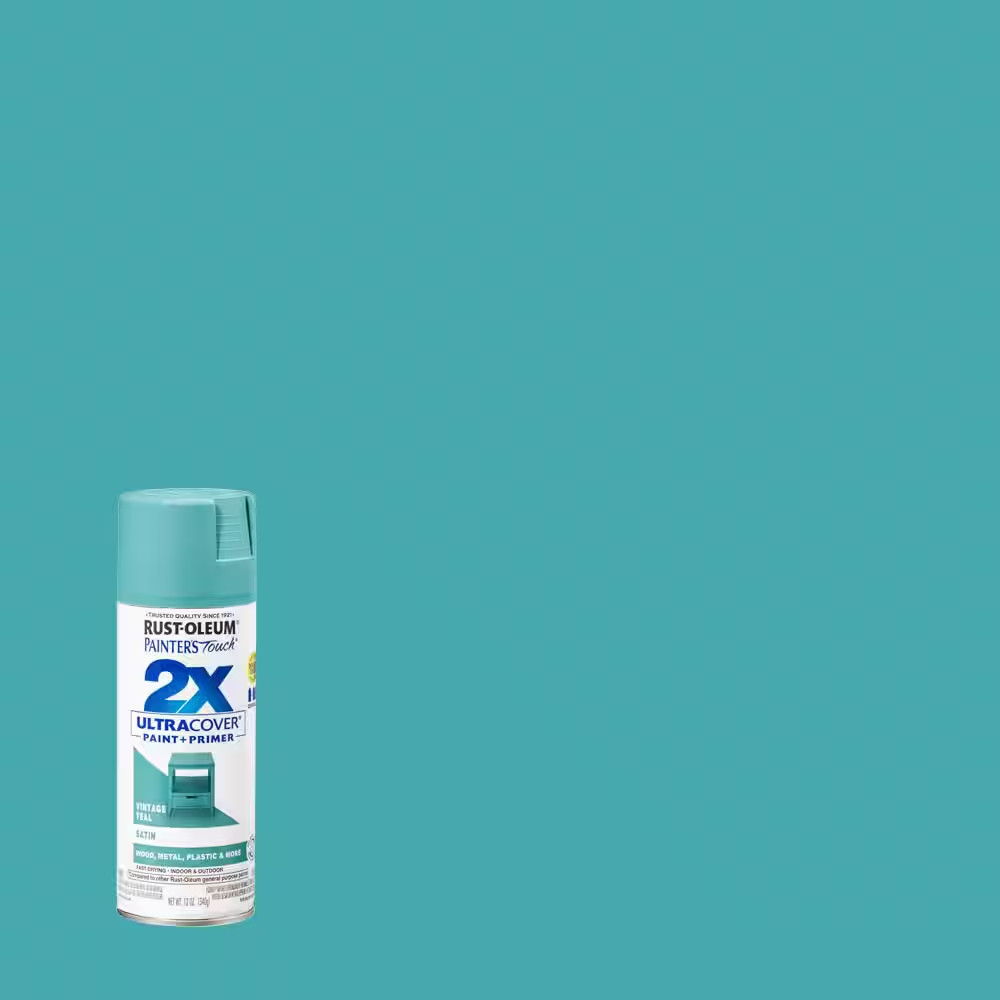 12 Oz. Satin Vintage Teal General Purpose Spray Paint (6-Pack)