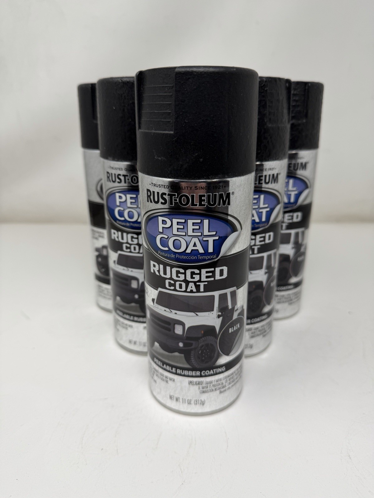 6x Rust-Oleum 311281-6PK Automotive Peel Rugged Coat Spray, 11 oz, Black (SP21)
