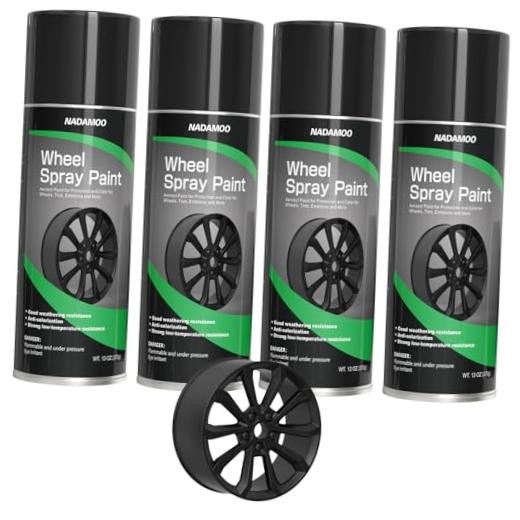 Aluminium Wheel Spray Paint, Aerosol Car Rim 13 Ounce (Pack of 4) Matte Black