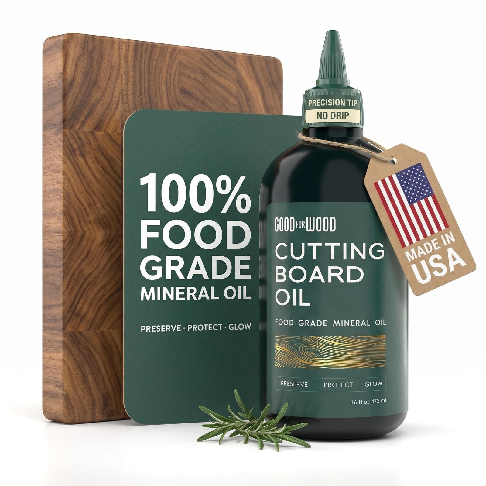 GOOD FOR WOOD Food Grade Mineral Oil for Cutting Boards 16 Oz – Premium Clear