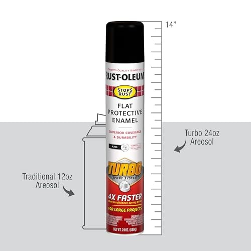 Rust Oleum Stops Rust Turbo Spray Paint Flat Black 24 Ounce For Large Projects
