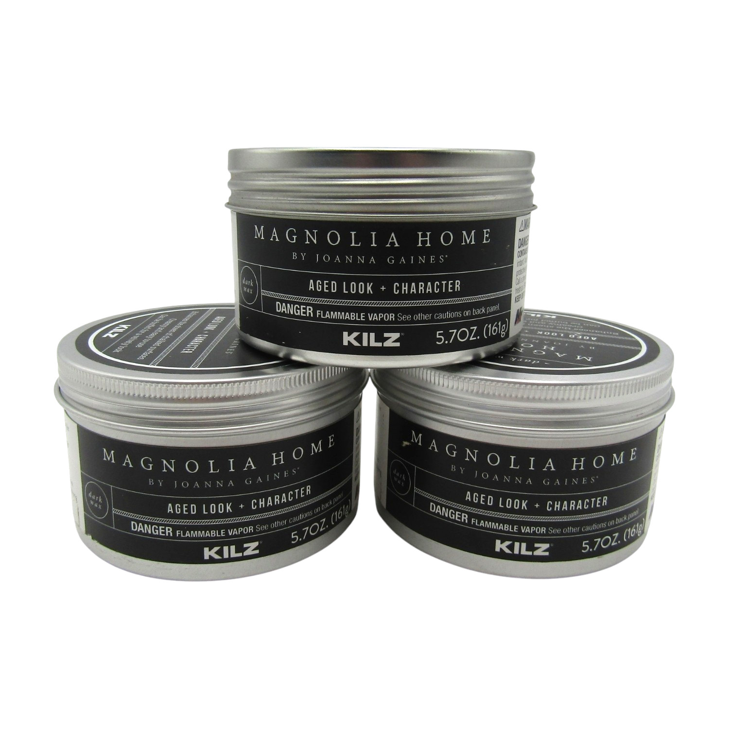Magnolia Home Aged Look Dark Wax 5.7OZ x 3 Kilz Chalk Paint Character Low Odor