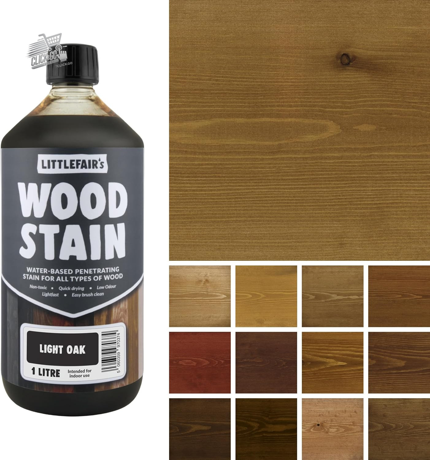 Littlefair’s Biting Light Oak Wood 1L Paint Color Veins Carpenters