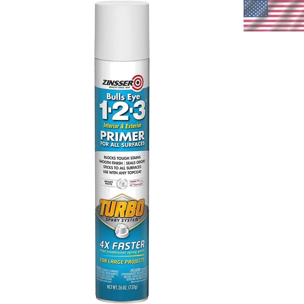 26 oz Bulls Eye 1-2-3 Gray Primer Turbo Spray for Fast, Professional Finishes