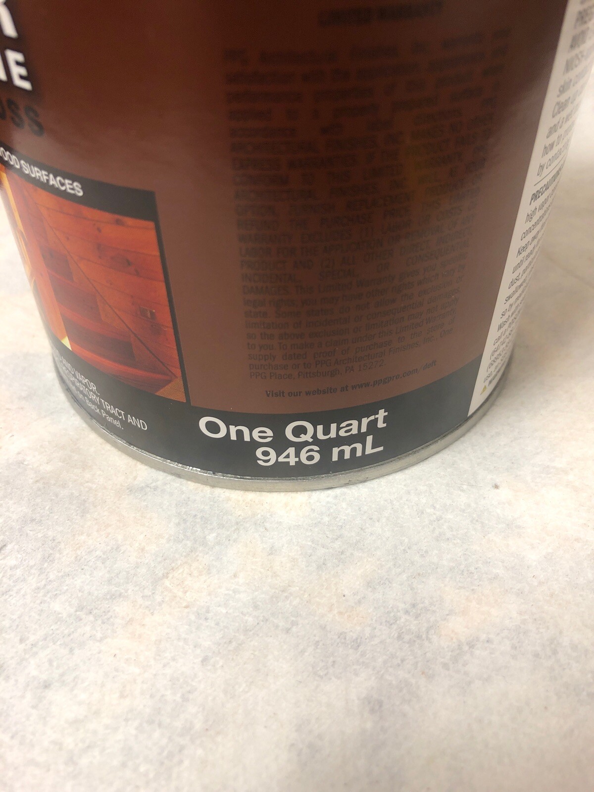 Deft PPG 224 Clear Semi Gloss Interior Polyurethane Quart Oil Based