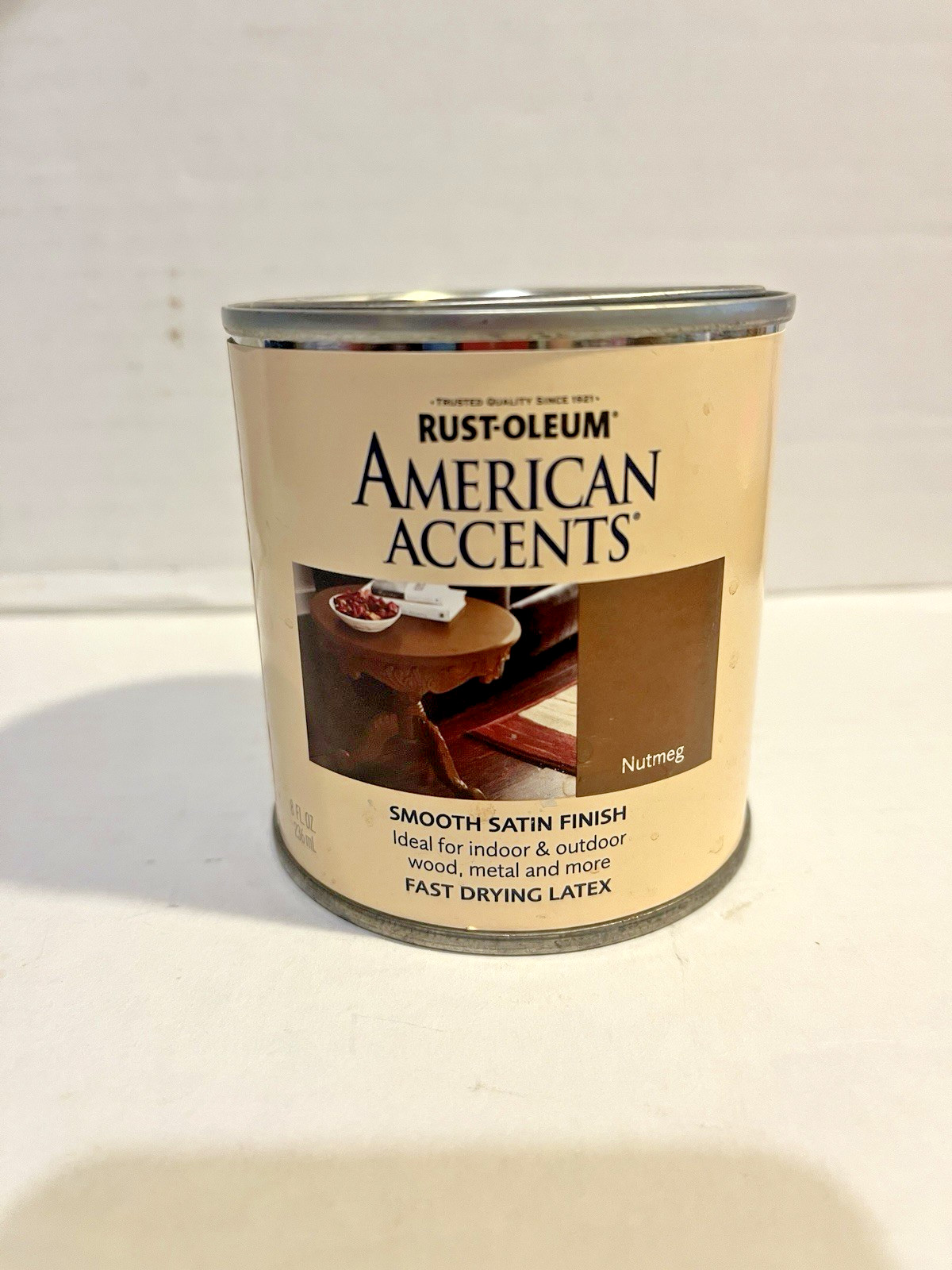 Rust Oleum Nutmeg, Satin Latex Paint, Indoor/Outdoor, 8 oz