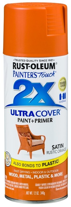 CASE OF (6) RUSTOLEUM 314753 ULTRA COVER 2X SATIN RUSTIC ORANGE SPRAY PAINT