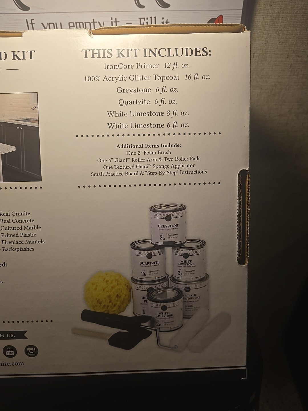 2 Boxes Giani Granite Countertop Paint Kit 2.0- White Diamond READ DESCRIPTION