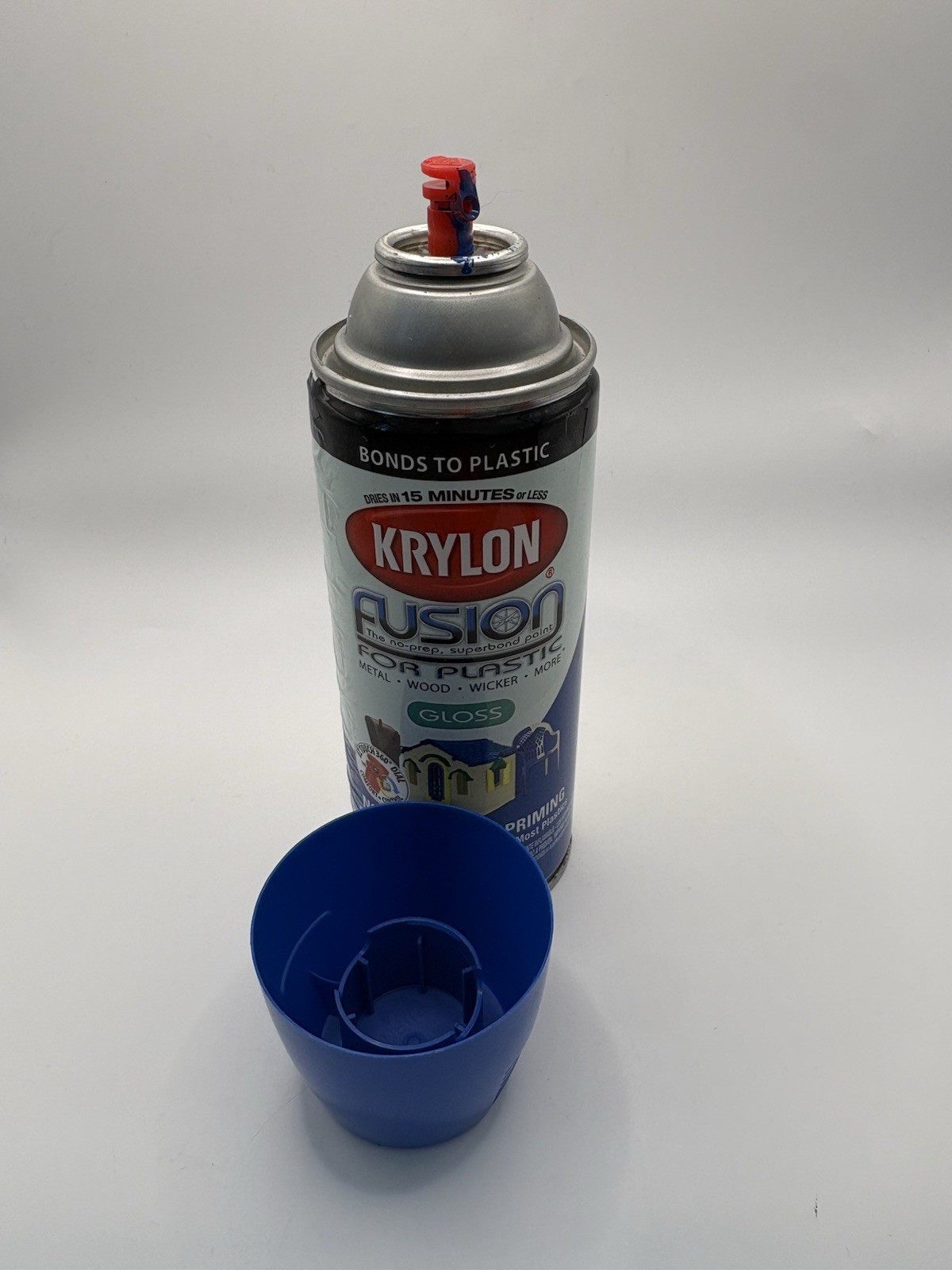 Krylon Fusion for Plastic Patriotic Blue 2329 Gloss Spray Paint 12oz Almost Full