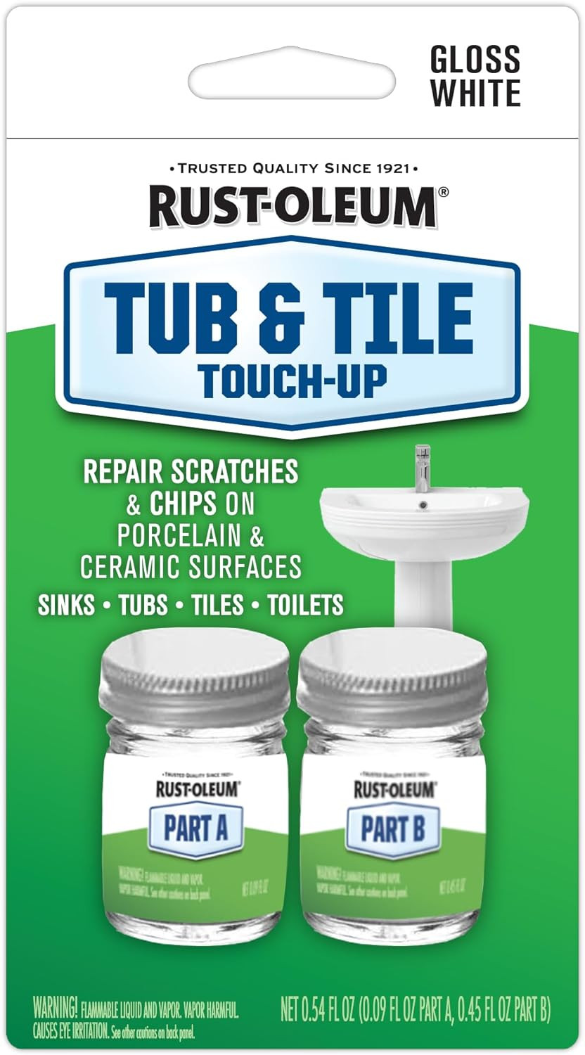 Tub & Tile Paint 244166 Specialty Kit Tub and Tile Touch Up, White, 2 Piece Set,
