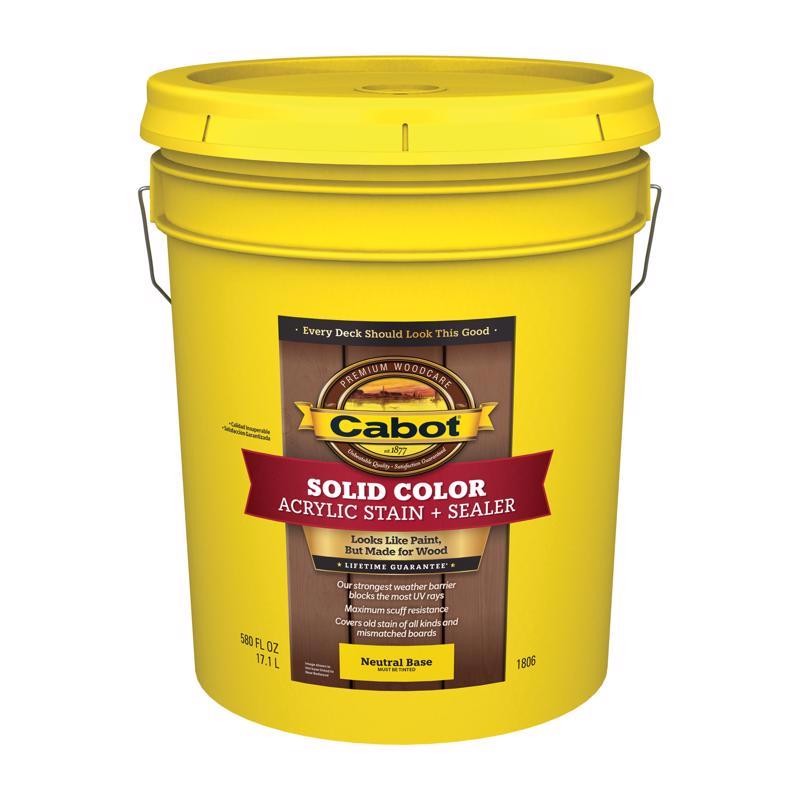 Cabot Solid Tintable Neutral Base Oil-Based Acrylic Deck Stain 5 gal.