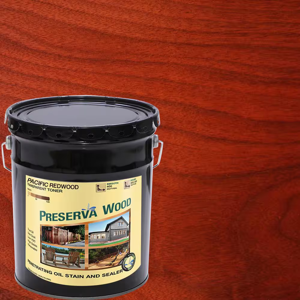5 Gal. Oil-Based Pacific Redwood Penetrating Exterior Stain and Sealer