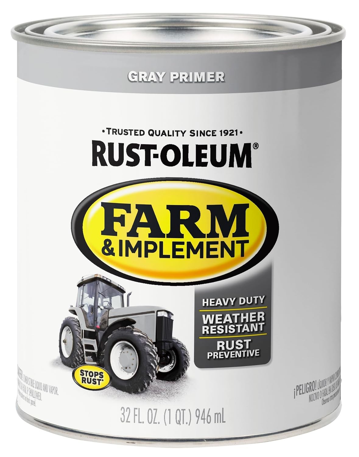Rust-Oleum 280140 Farm & Implement Spray Paint, 12 oz, Gloss Caterpillar Yellow