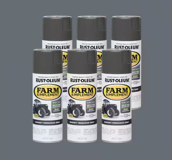12 Oz. Farm and Implement Massey Ferguson Gray Enamel Spray Paint (6-Pack)