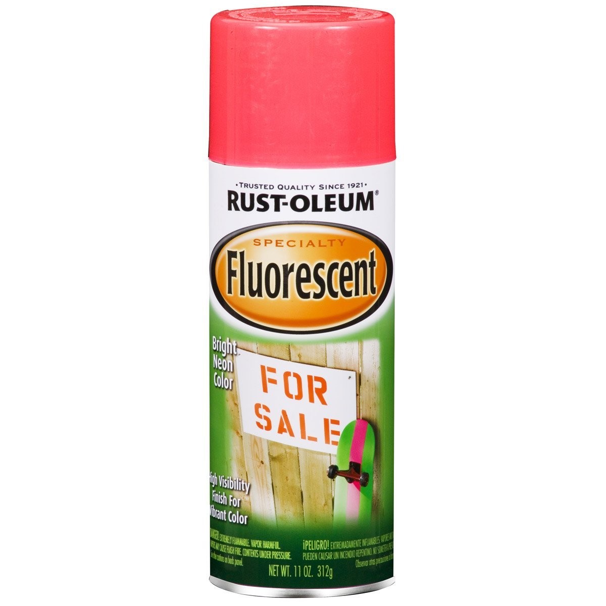 Rust Oleum Fluorescent Spray Paint 11Oz Bright Pink Neon Fast Drying High Vis…