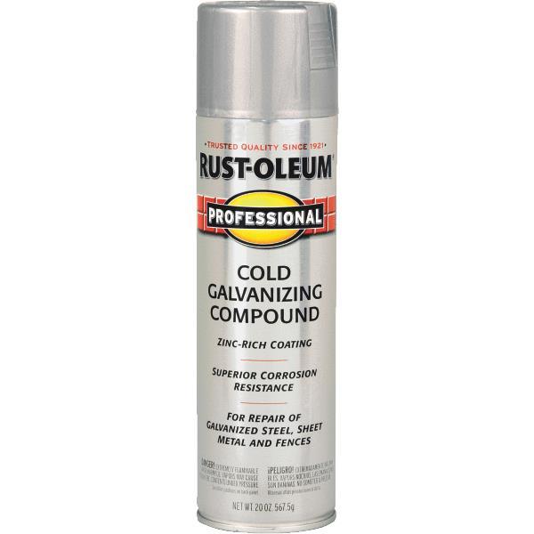 (6) 20 Oz RustOleum Professional Cold Galvanized Compound Spray Paint 7585-838