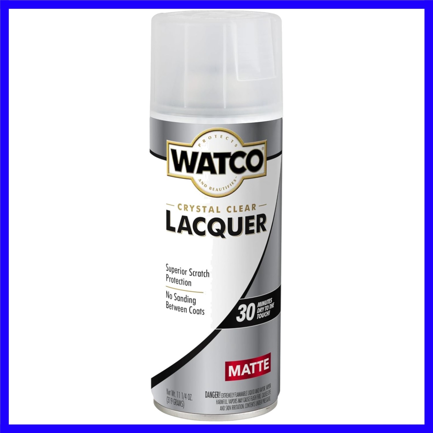 330122 Lacquer Clear Wood Finish Spray, 11.25 oz, Clear Matte