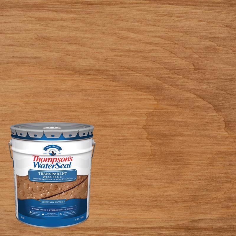Thompson’s WaterSeal Transparent ChestnutBrown Waterproof WoodStain &Sealer 5gal