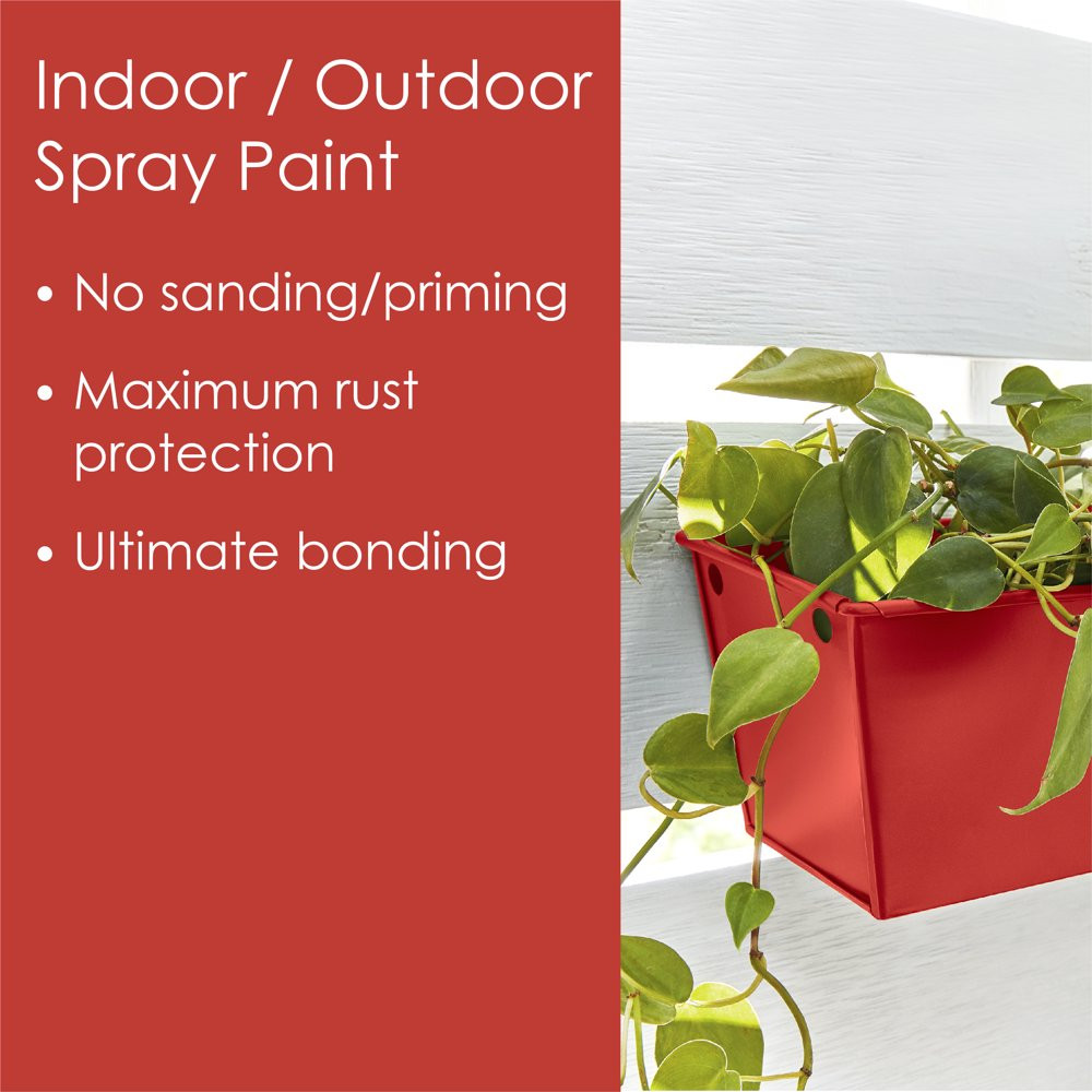 All Surfaces Rust Protection Matte Fire Red Spray Paint Without Sanding, priming