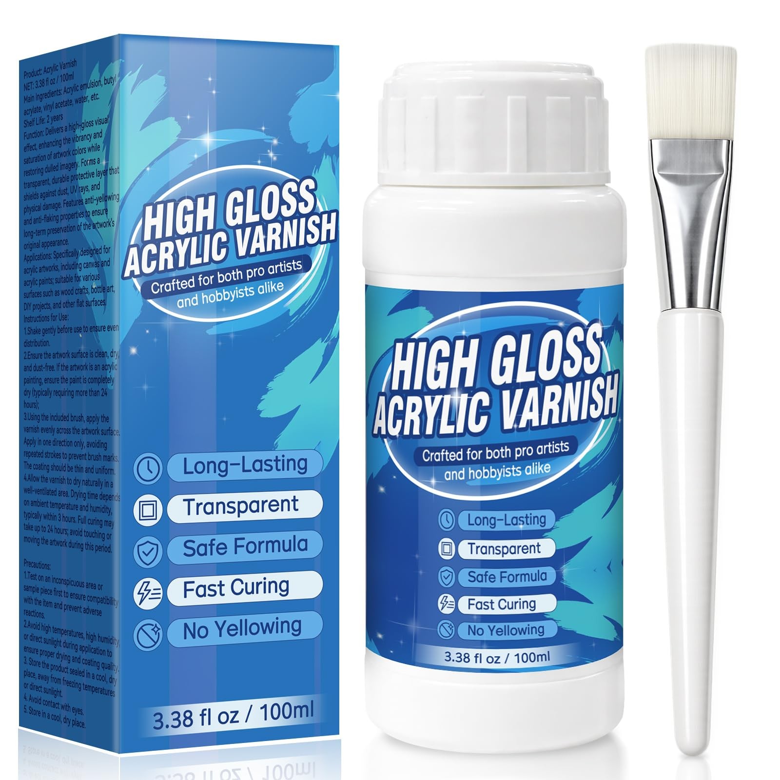 Gloss Varnish for Acrylic Painting, Varnish, Non-Yellowing, Clear