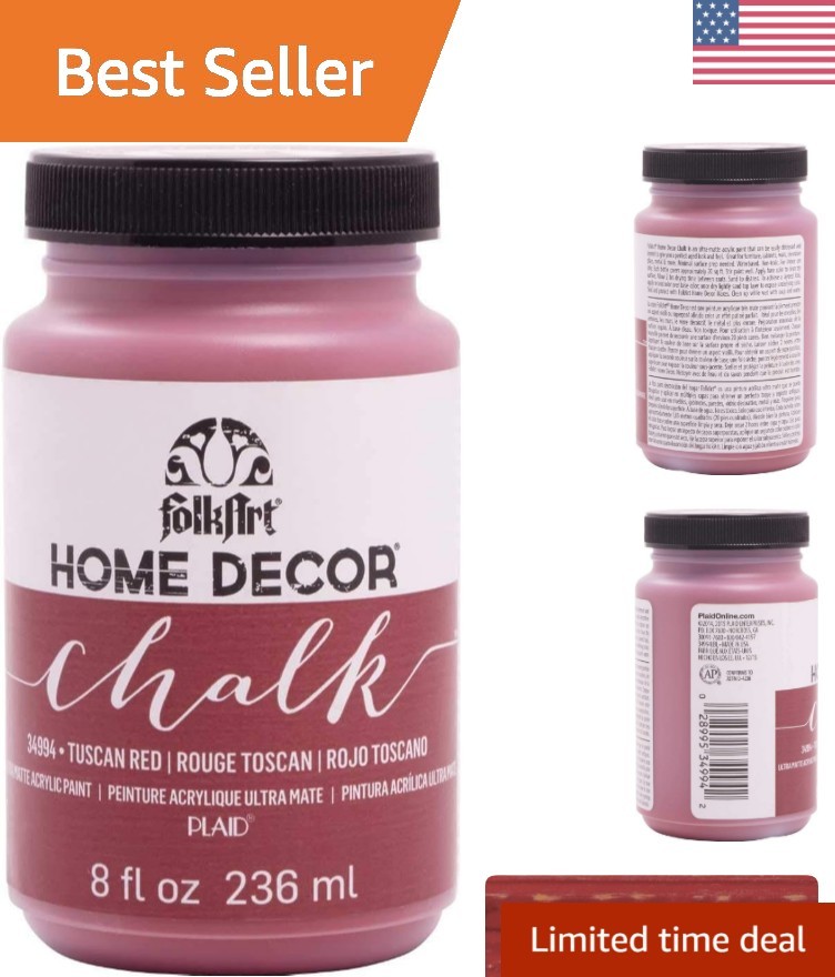 Transform Your Decor with 8 oz Non-Toxic Tuscan Red Chalk Paint – Easy Cleanup