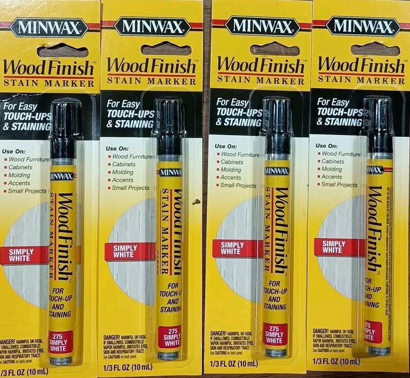 (4) Minwax Wood Finish Stain Marker(s) Simply White Lot Of 4