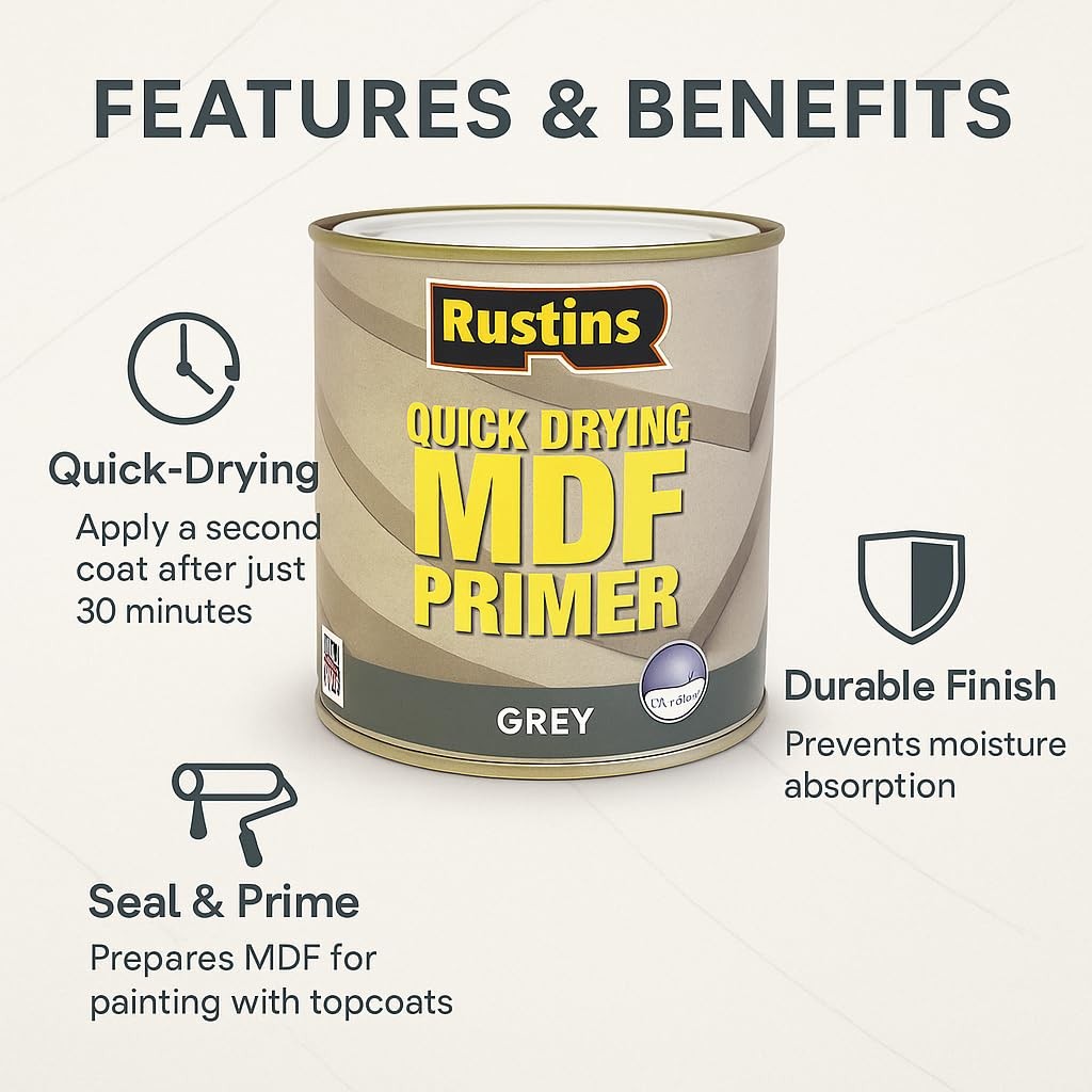 Rustins – Quick Drying Mdf Premiumr Grey 500Ml