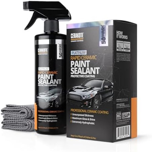 CERAKOTE® Rapid Ceramic Paint Sealant Spray for Cars, 14 oz kit | Hydrophobic…