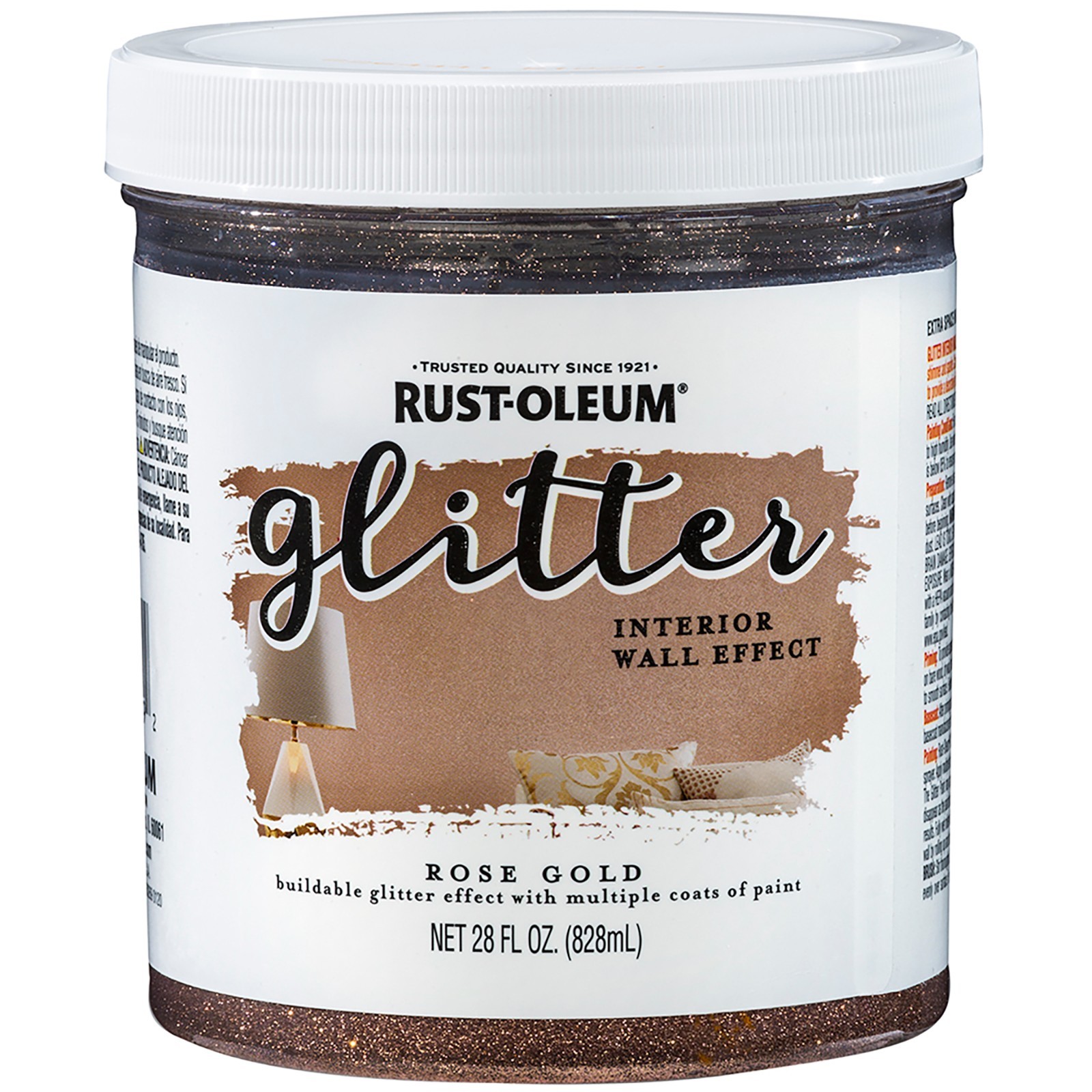 Rust-Oleum 360221 Glitter Interior Wall Paint ROSE GOLD 28oz