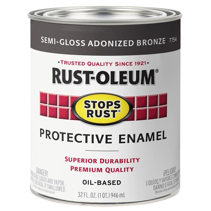 77545022PK Stops Rust Brush On Paint, Quart, SemiGloss Anodized Bronze, 2 Pack