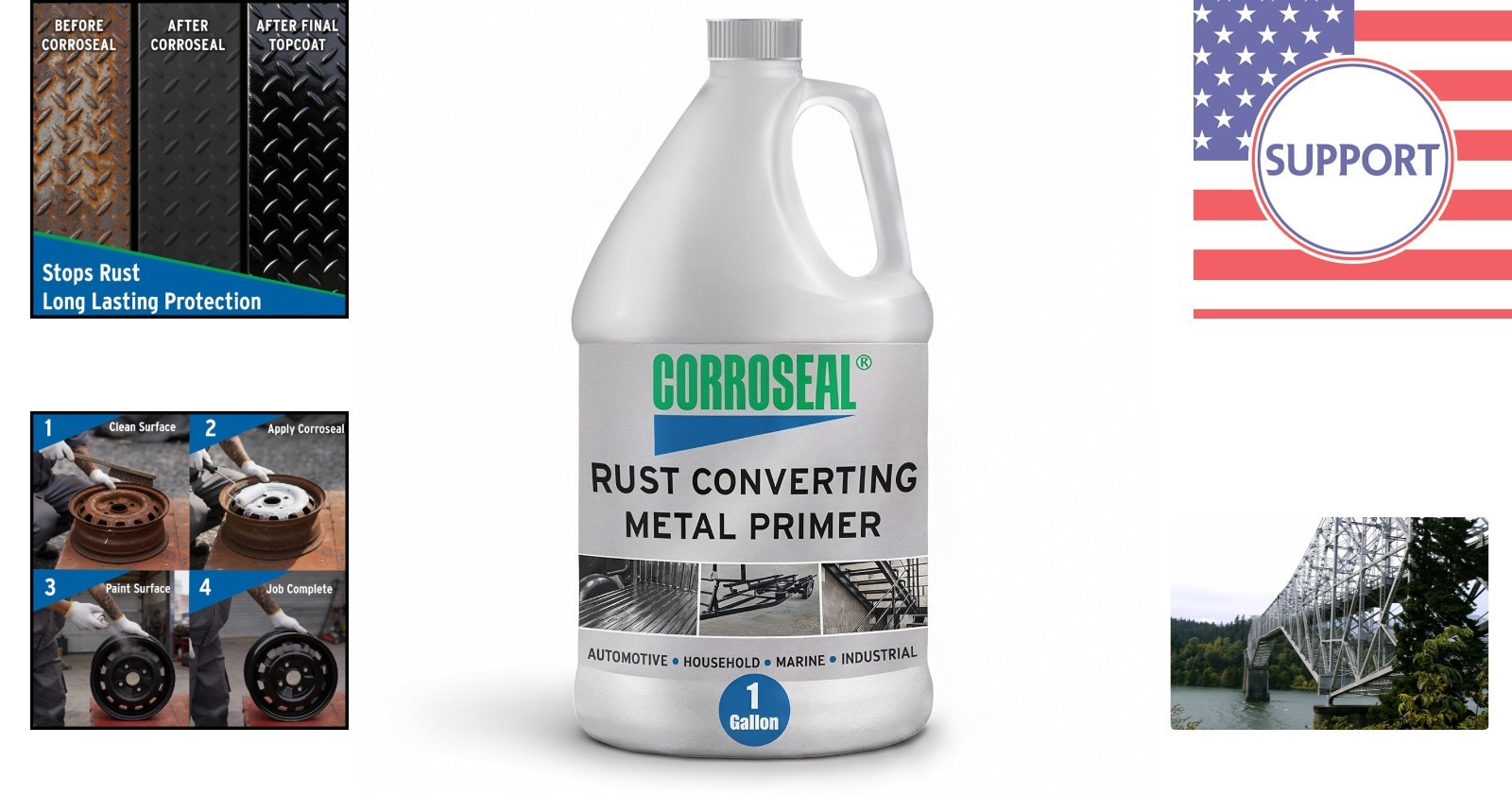 Industrial Strength Rust Converter & Primer – 1 Gallon Protects Metal Equipment