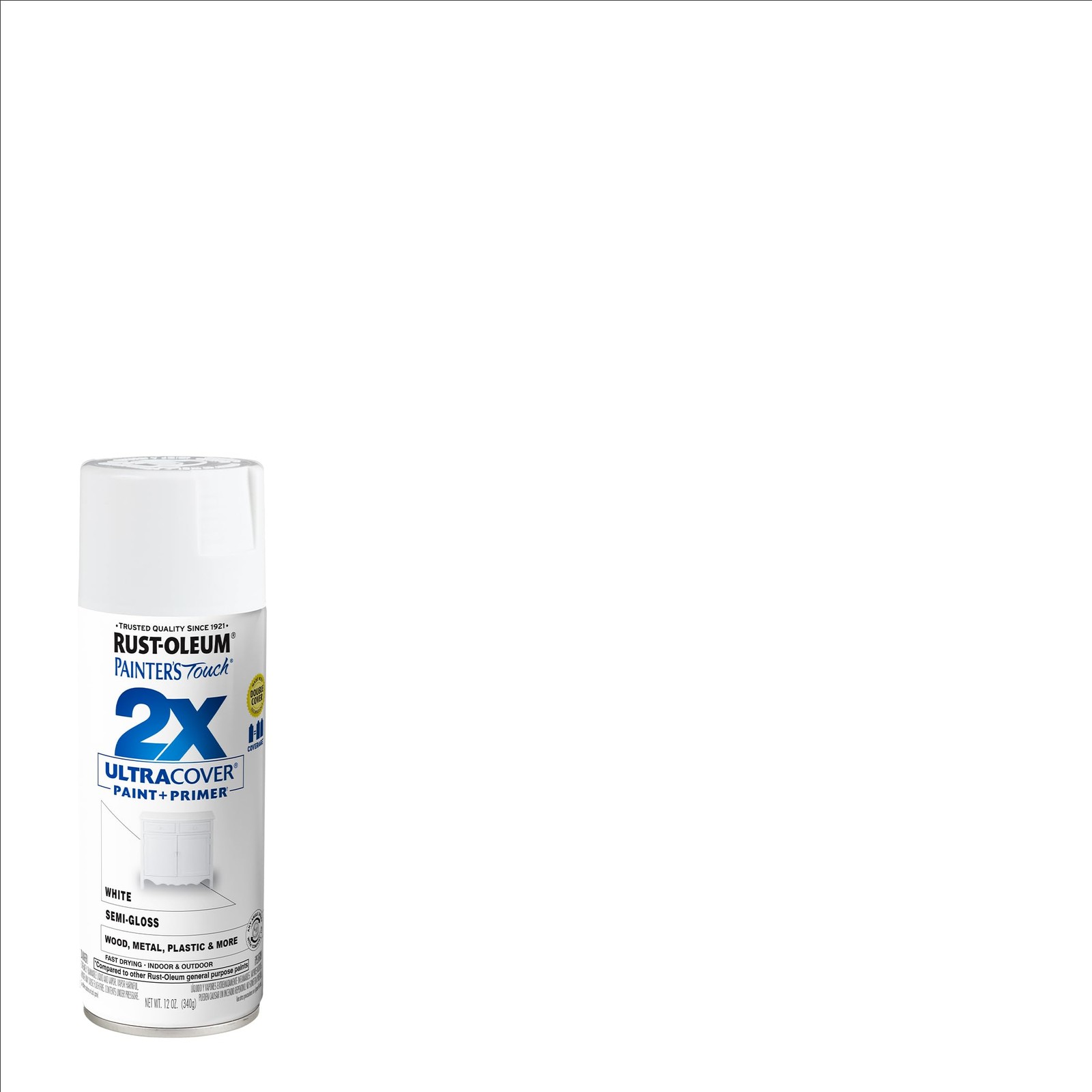 Rust Oleum Painter’s Touch 2X Ultra Cover Spray Paint Semi Gloss White Indoor