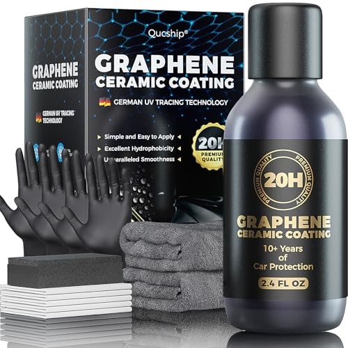 20H Nano Graphene Ceramic Coating for Cars, UV Tracing, 2.4 Fl Oz (Pack of 1)