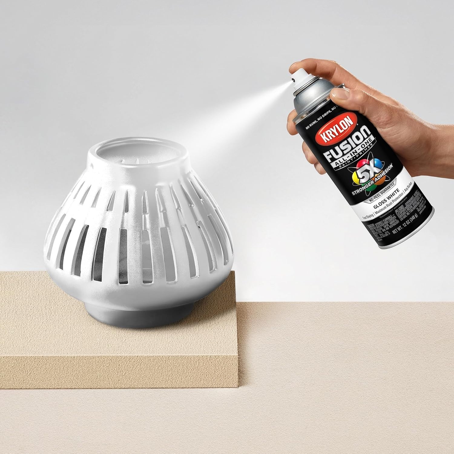 Fusion All-In-One Waterproof Rust-Resistant Spray Paint – White, 12 oz