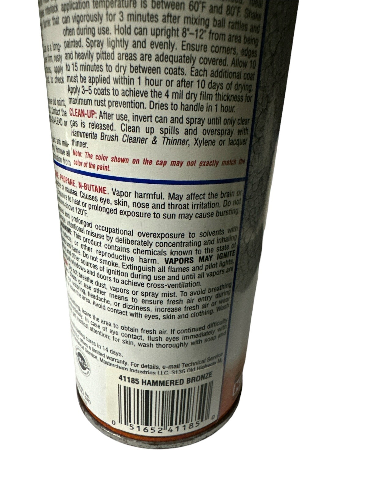 Hammerite Hammered Finish Rust Cap Bronze Spray Paint 12 Oz. READ