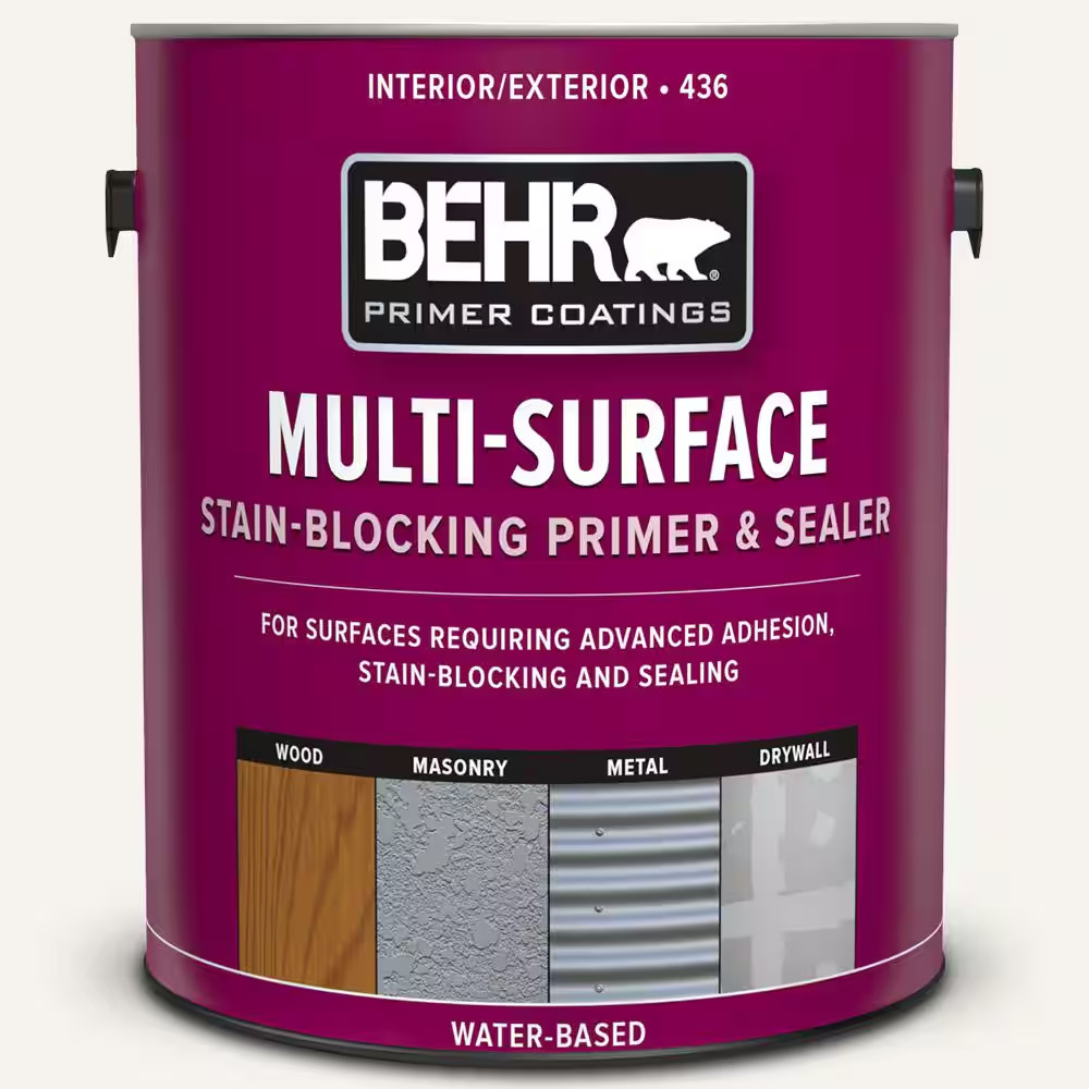BEHR Multi-Surface Stain-Blocking Primer and Sealer Flat White Acrylic 1 Gal