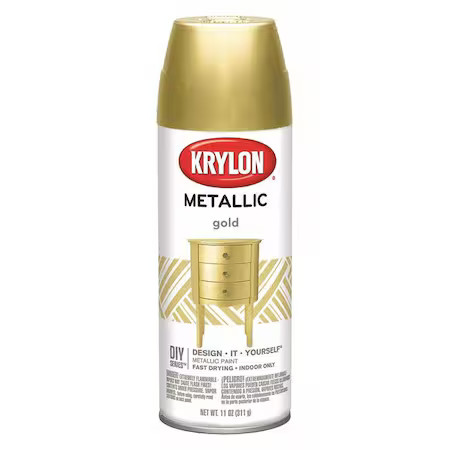 Krylon K01706007 Spray Paint, Gold Metallic, Metallic, Solvent, 11 Oz