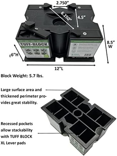 TUFF-Block by Dock N Stow Trailer Jack Blocks for RV Camper, 5th Wheel, Boat …
