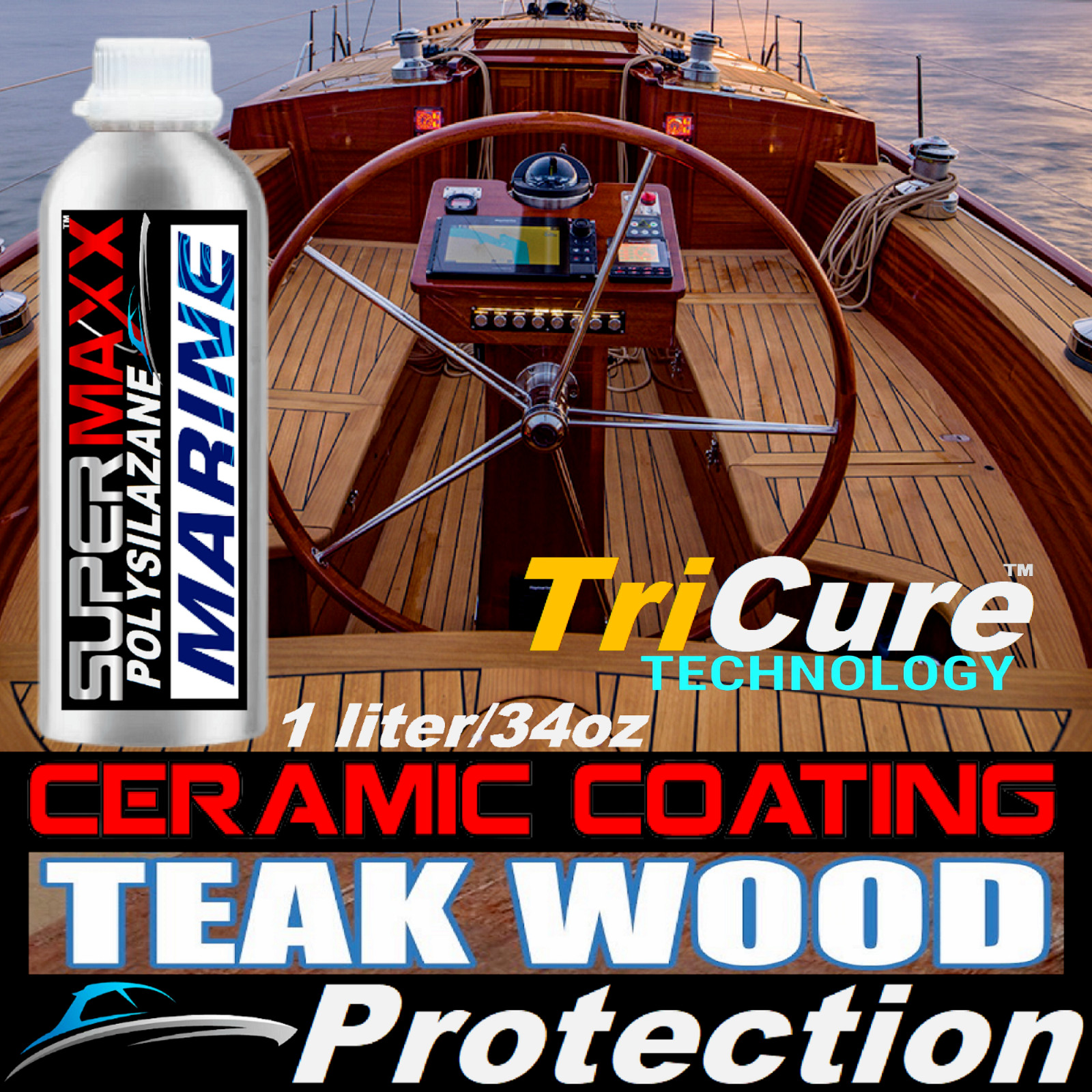 MARINE BOAT CERAMIC COATING ULTIMATE TEAK WOOD DECK TRIM PROTECTION VALUE SIZE