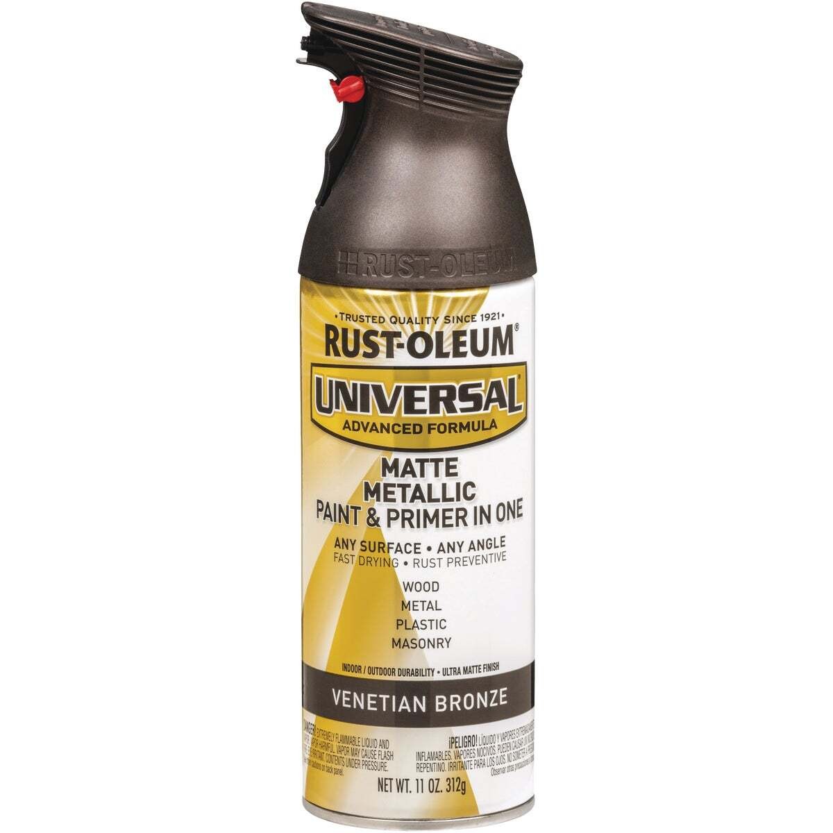 Rust-Oleum 353092 Universal Metallic Paint, Matte, Venetian Bronze, 11 oz
