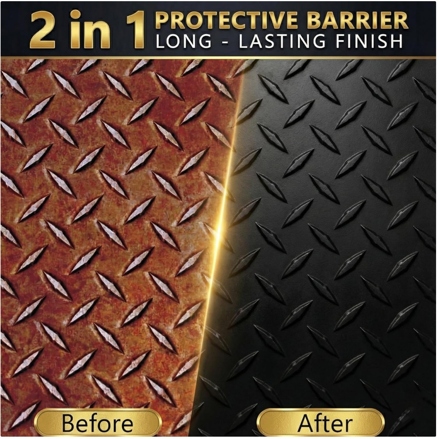 Professional 2-in-1 Rust Converter – 1 Gallon Black Paint